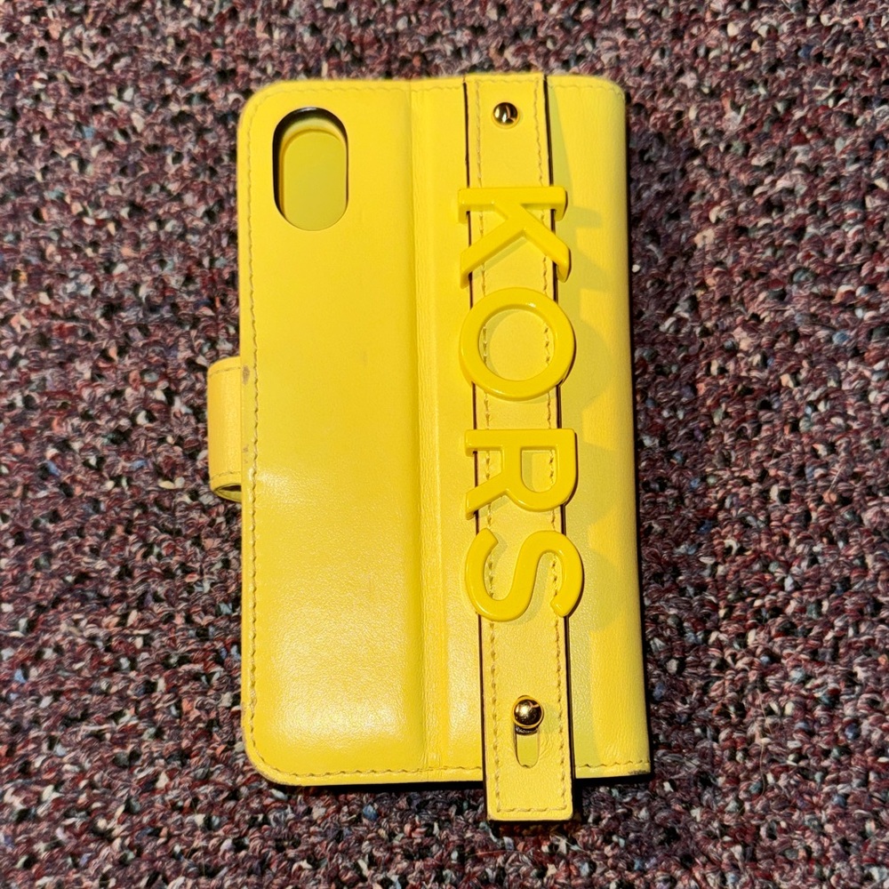 Michael Kors Yellow Leather iPhone X Plus Phone Case
